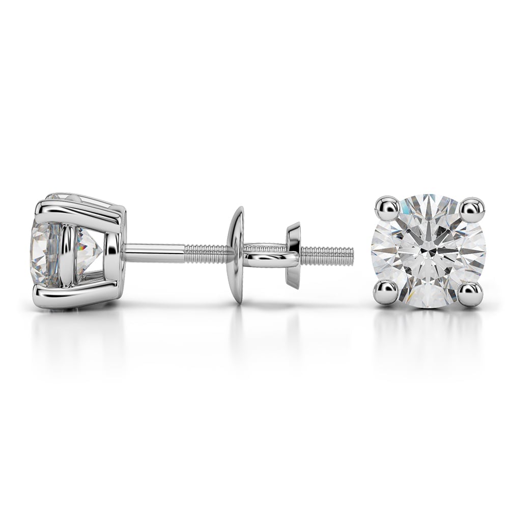 White Gold Diamond Stud Earrings (1 1/2 Ctw) - Value Collection | 03