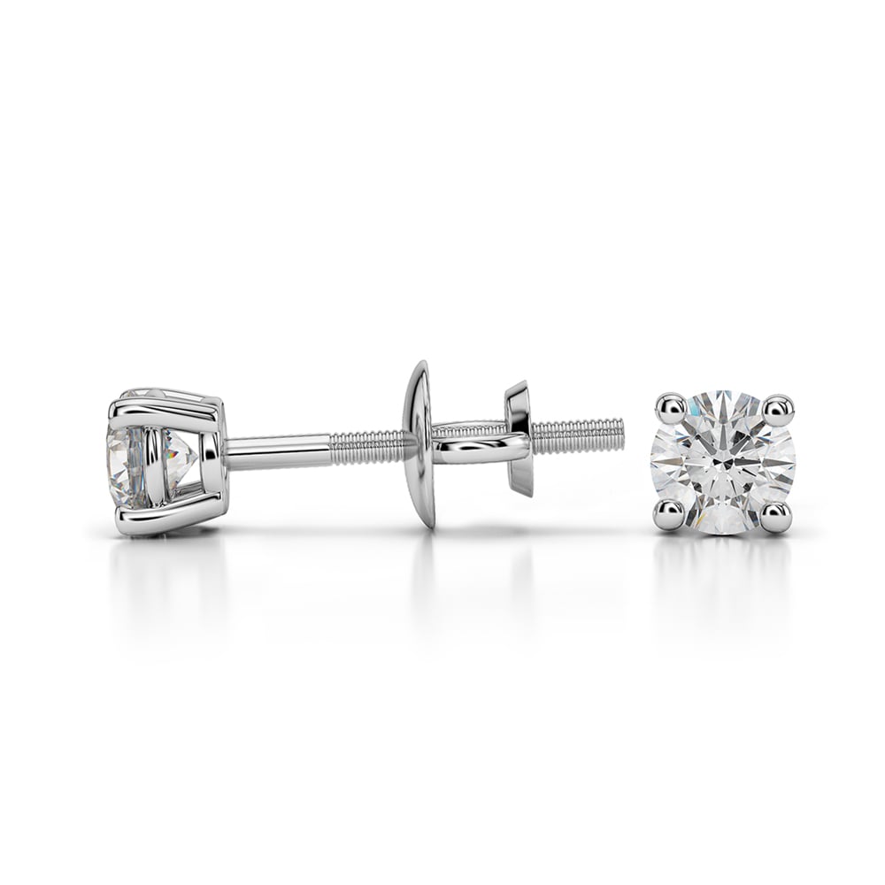 1/4 Ctw Round Diamond Stud Earrings In Platinum - Value Collection | 03