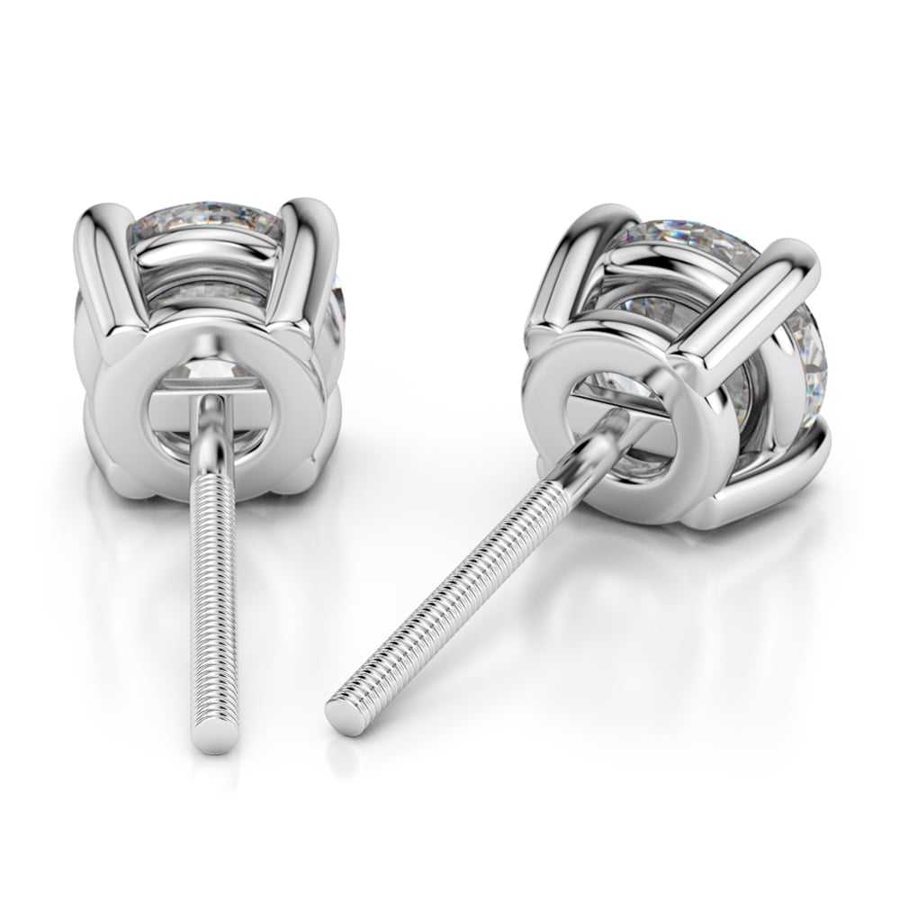 3 Ctw Round Diamond Stud Earrings In White Gold - Value Collection | 02