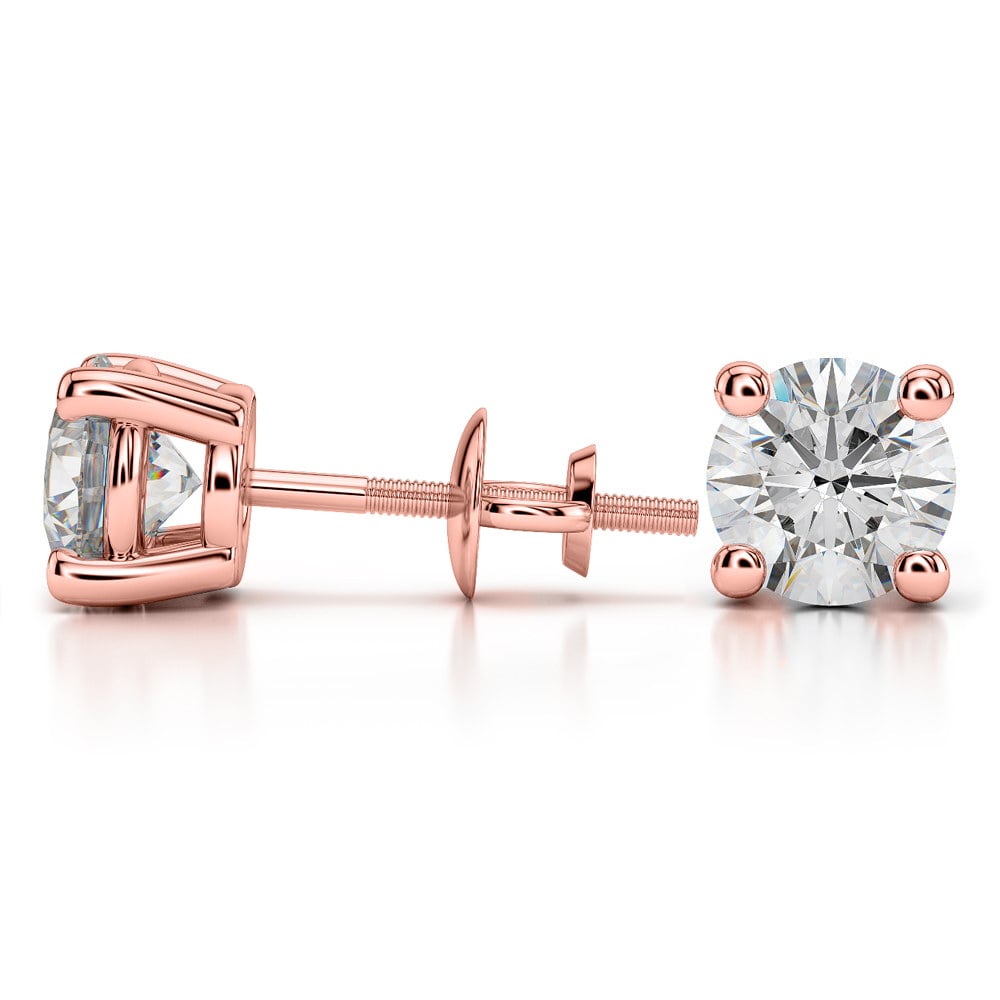 2 Carat Diamond Earrings In Rose Gold - Value Collection | 03