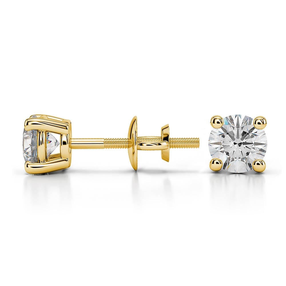 1/2 Ctw Moissanite Stud Earrings In Yellow Gold (0.58 Ct.) | 03