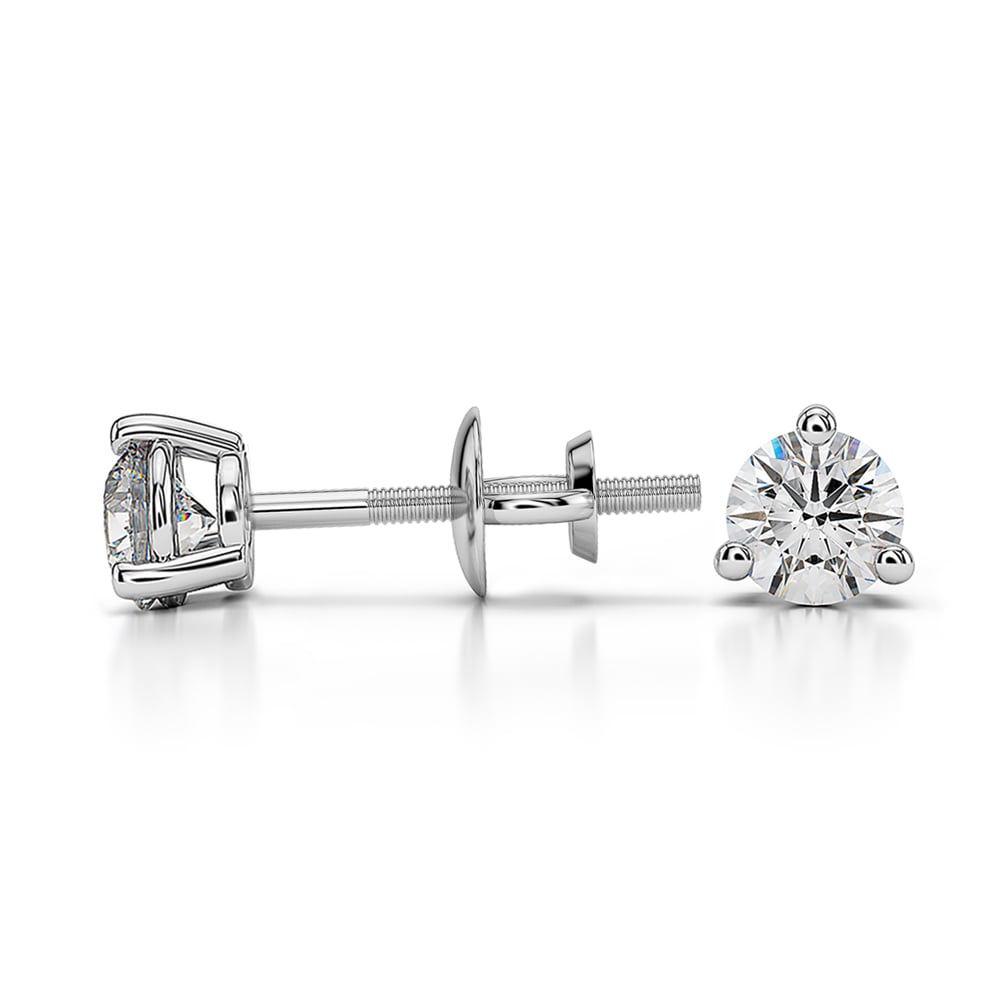 3 Prong Diamond Stud Earrings In Platinum (1/3 Ctw) | 03