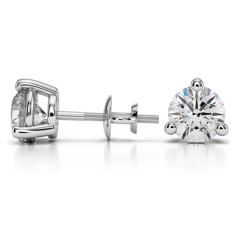 3 Ctw Diamond Stud Earrings In Platinum (3 Prong) | 03