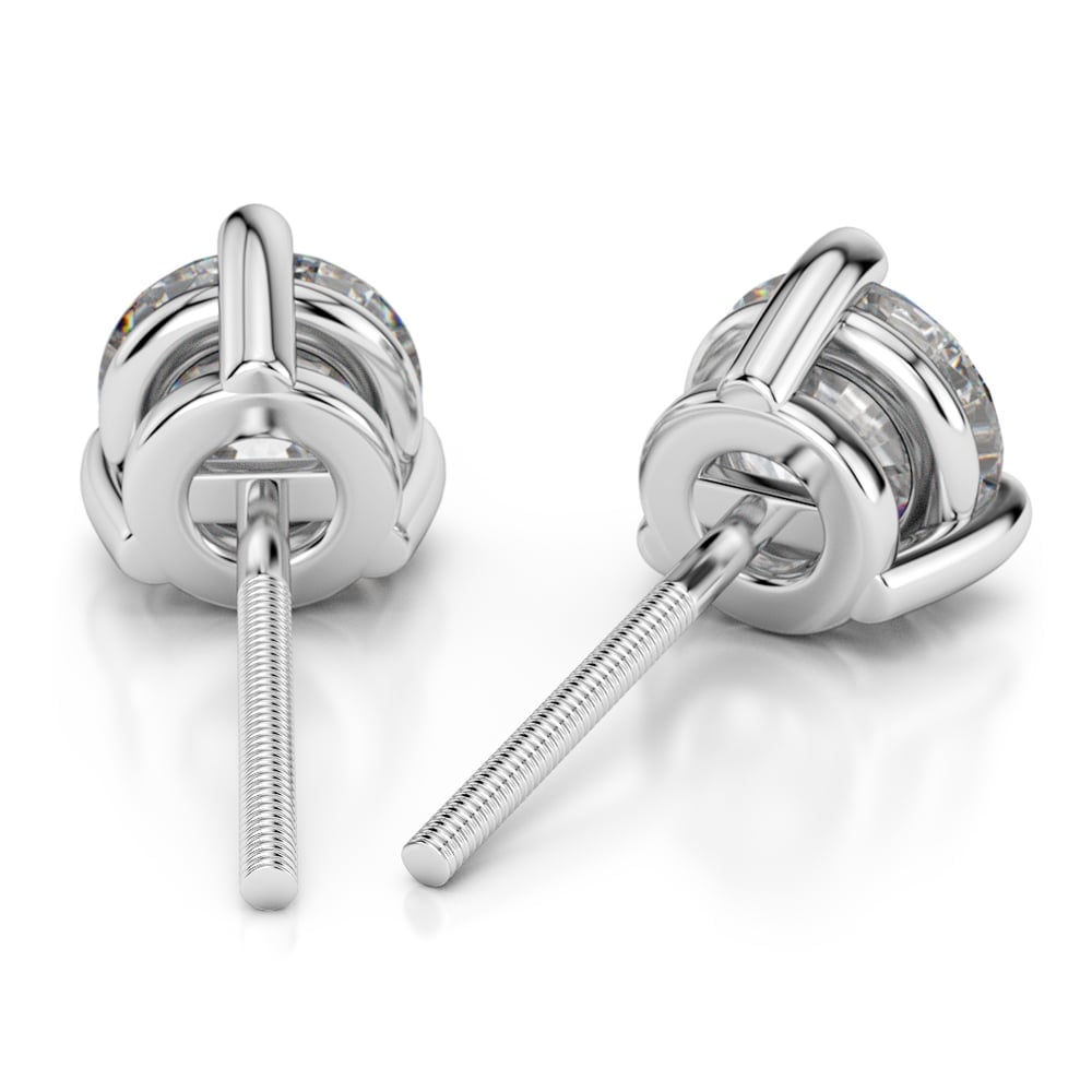 Three Prong Earring Settings In Platinum (Round Diamonds) | 02