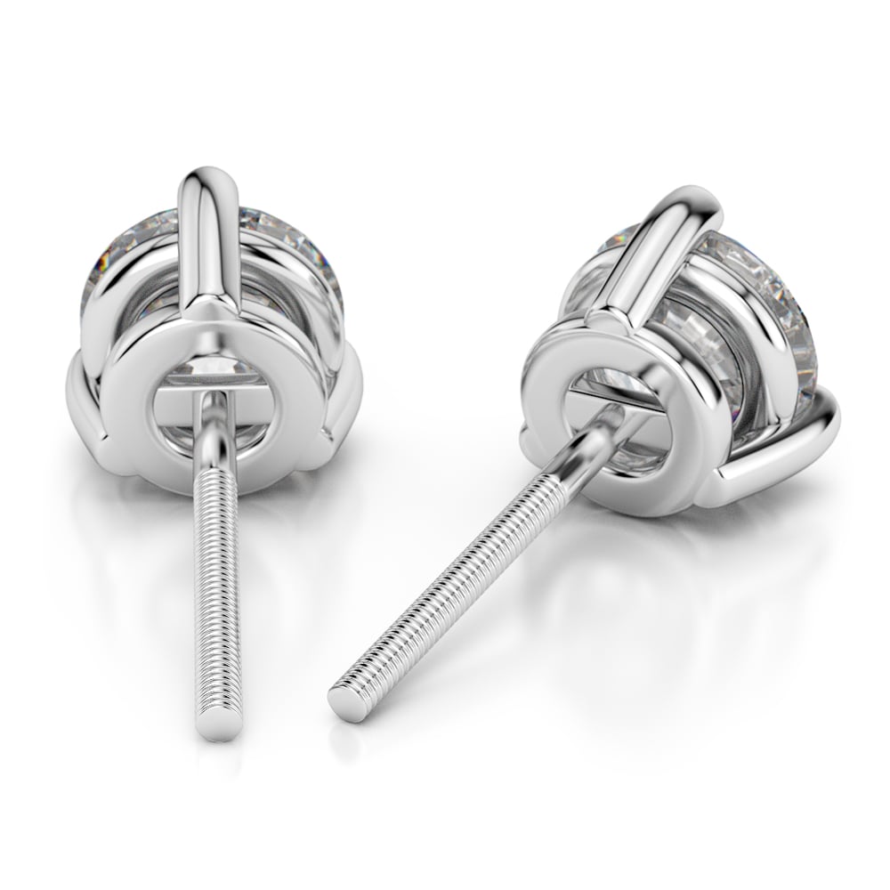 Three Prong Earring Settings in White Gold | 02
