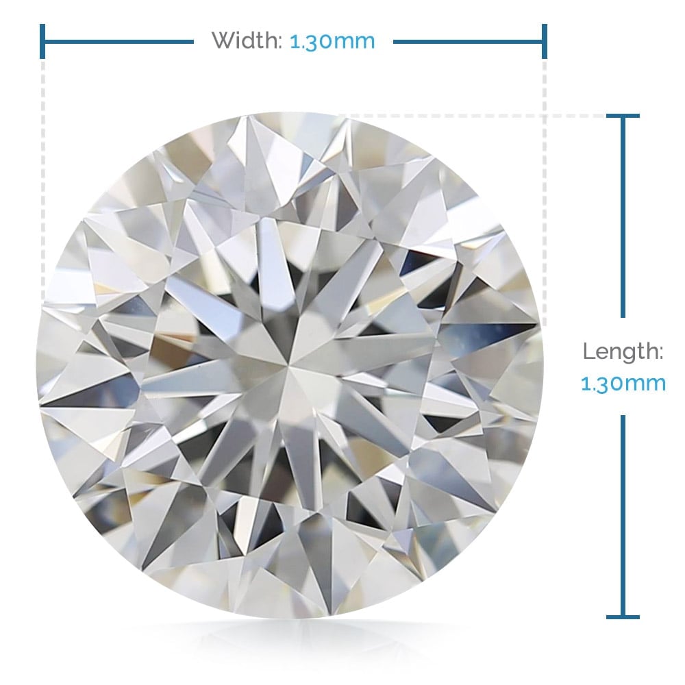 1.3 MM Round Diamond, Premium Melee Diamonds | Thumbnail 02