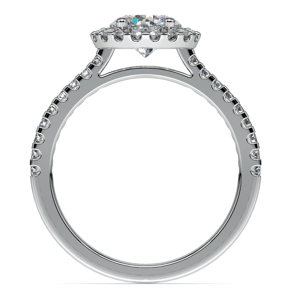 1 Ctw White Gold Preset Halo Diamond Engagement Ring | 04