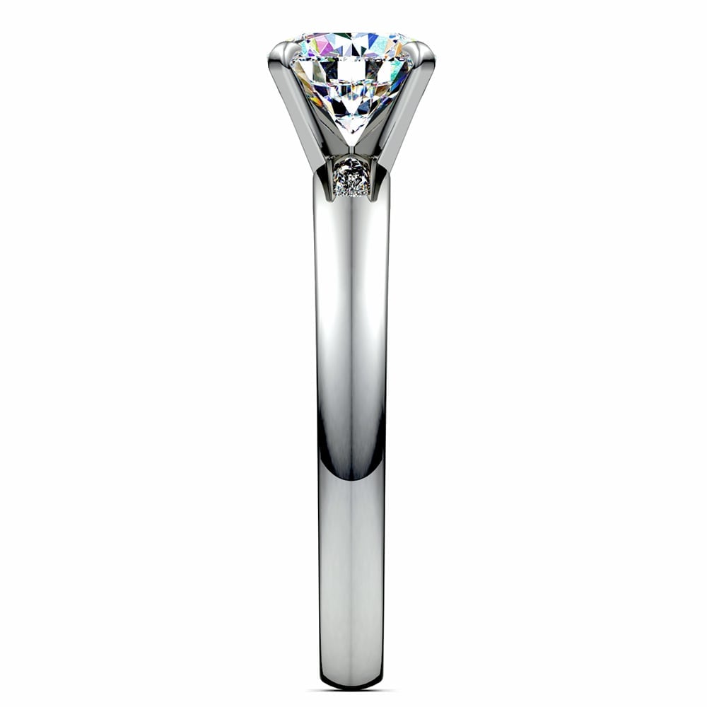 One Carat Round Cut Diamond Solitaire Engagement Ring In White Gold | Thumbnail 03