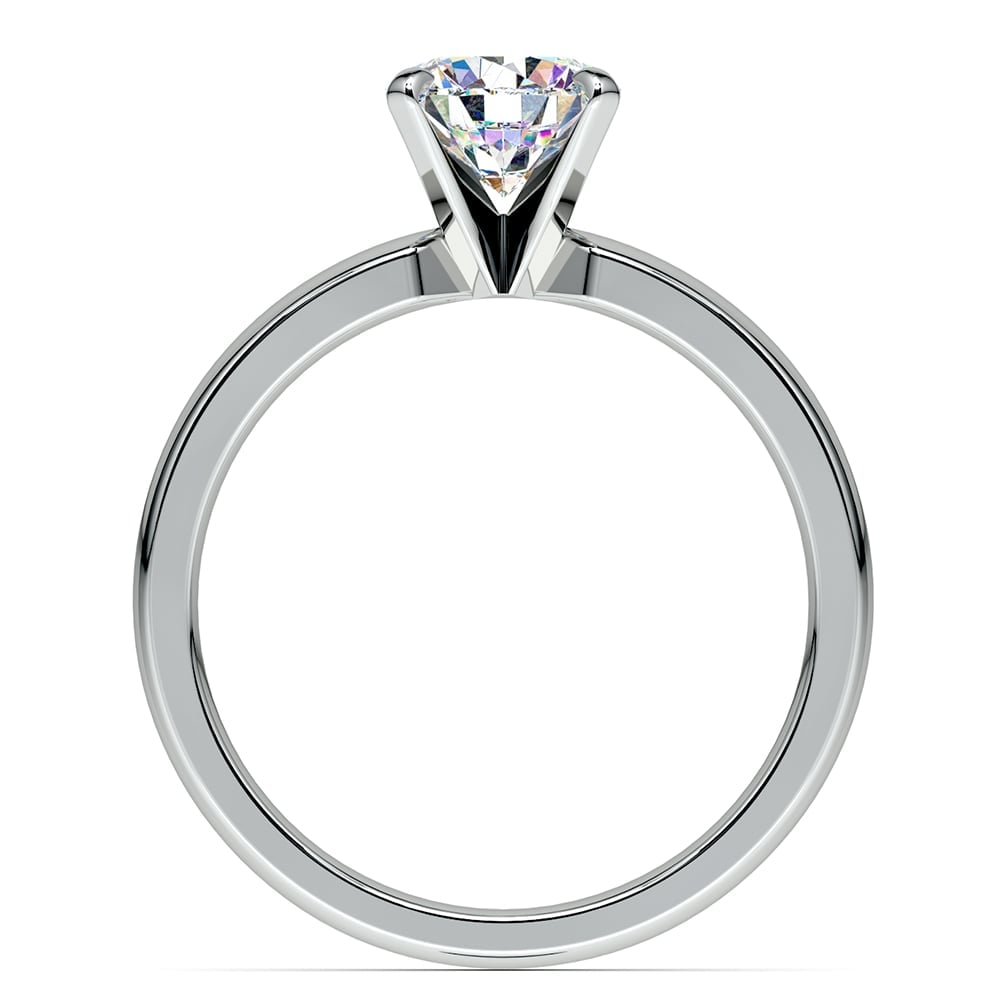 One Carat Round Cut Diamond Solitaire Engagement Ring In White Gold | 04