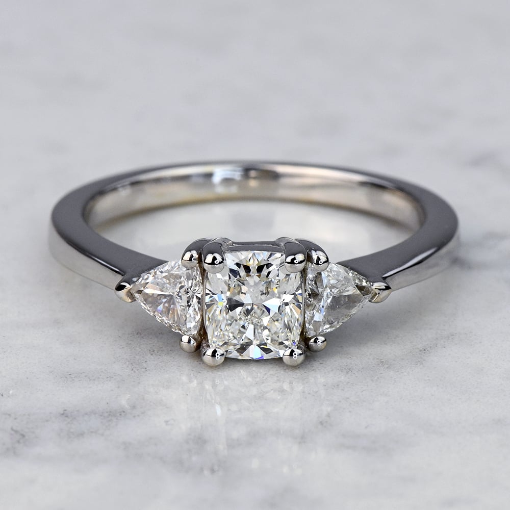 Trillion Accented Diamond Ring Setting In Classic Gold (1/2 Ctw) | 05