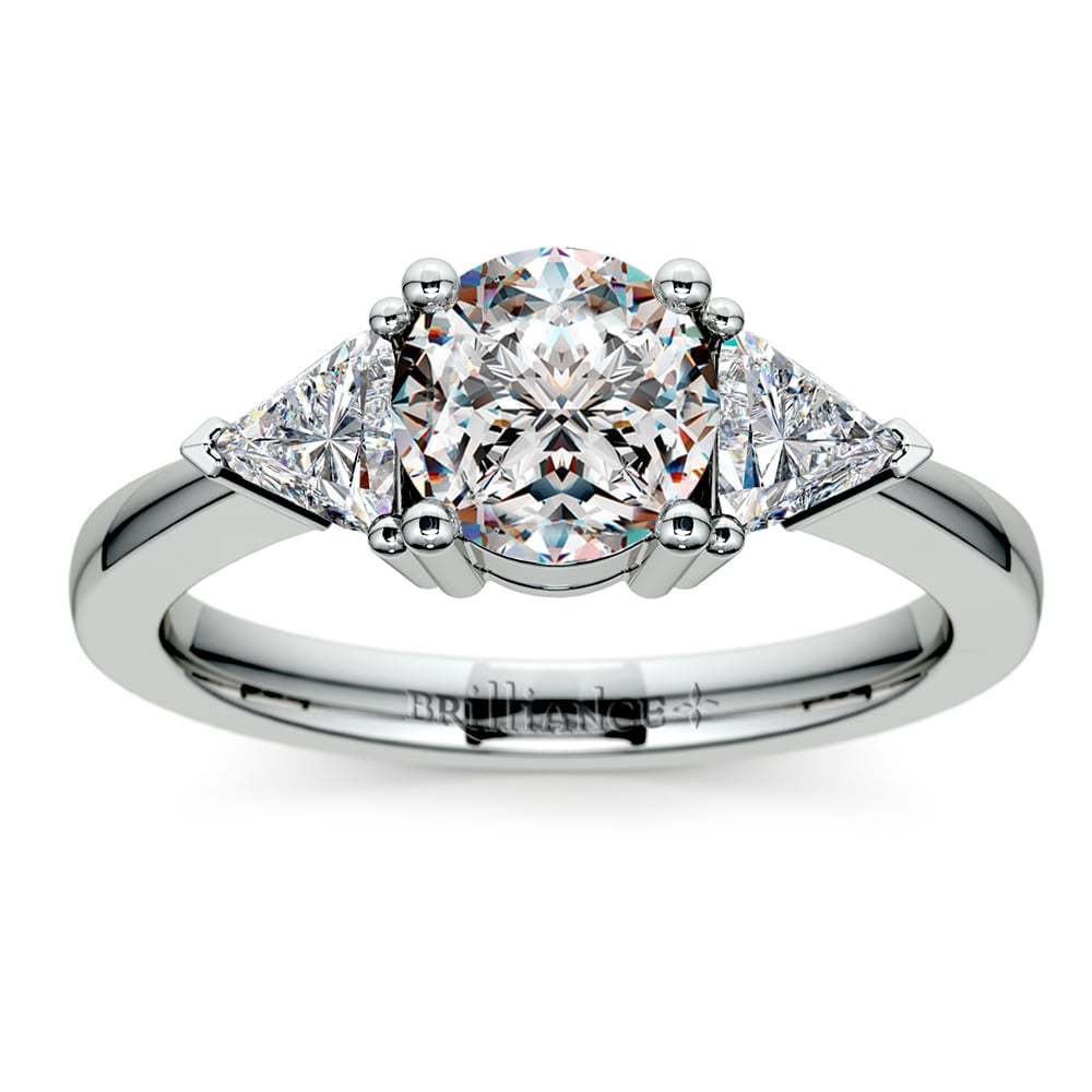 Trillion Accented Diamond Ring Setting In Classic Gold (1/2 Ctw) | Zoom