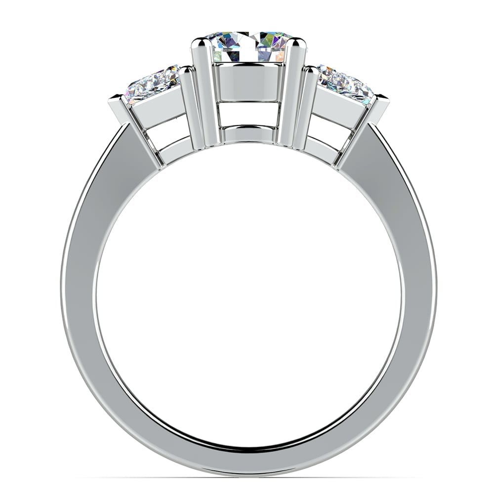 Trillion Accented Diamond Ring Setting In Classic Gold (1/2 Ctw) | 02