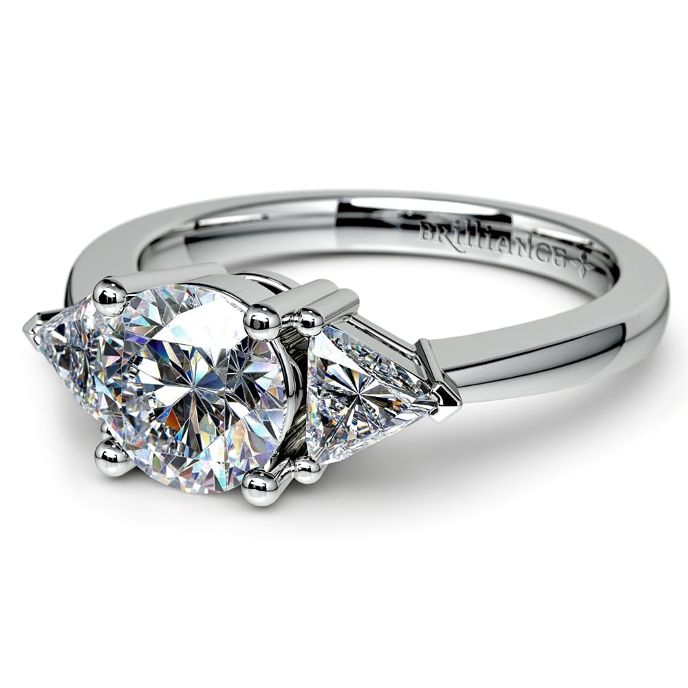 Trillion Accented Diamond Ring Setting In Classic Gold (1/2 Ctw) | 04