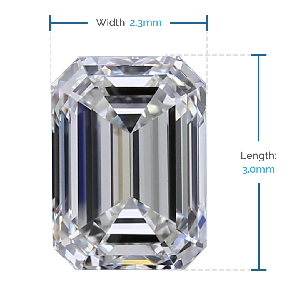 3x2.3 MM Emerald Loose Diamond, Premium Melee Diamonds | Thumbnail 02