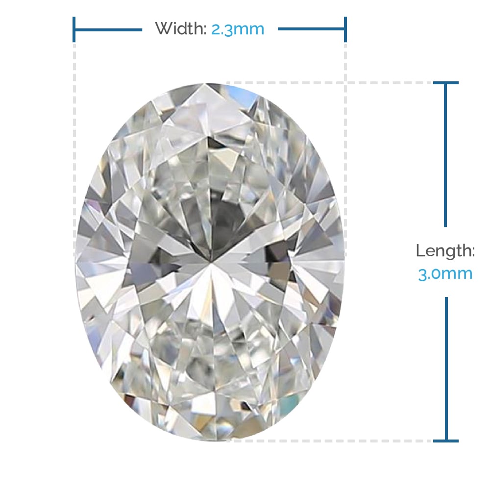 3x2.3 MM Oval Loose Diamond, Premium Melee Diamonds | Thumbnail 02