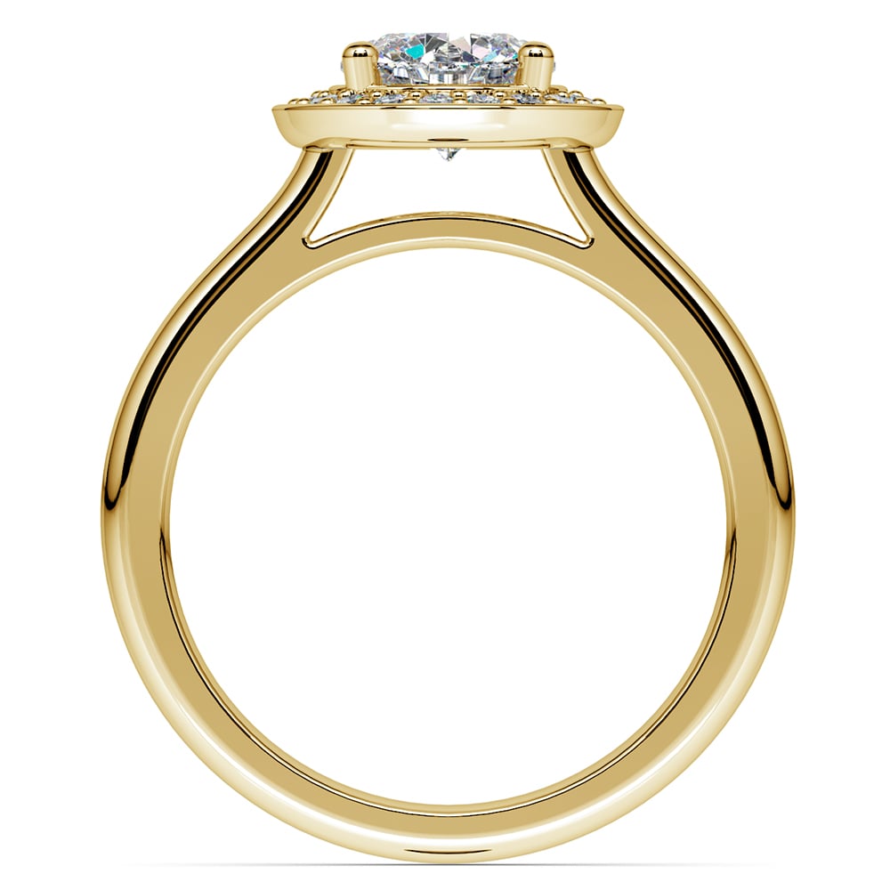 Pave Diamond Halo Ring Setting In Yellow Gold (1/4 Ctw) | 02