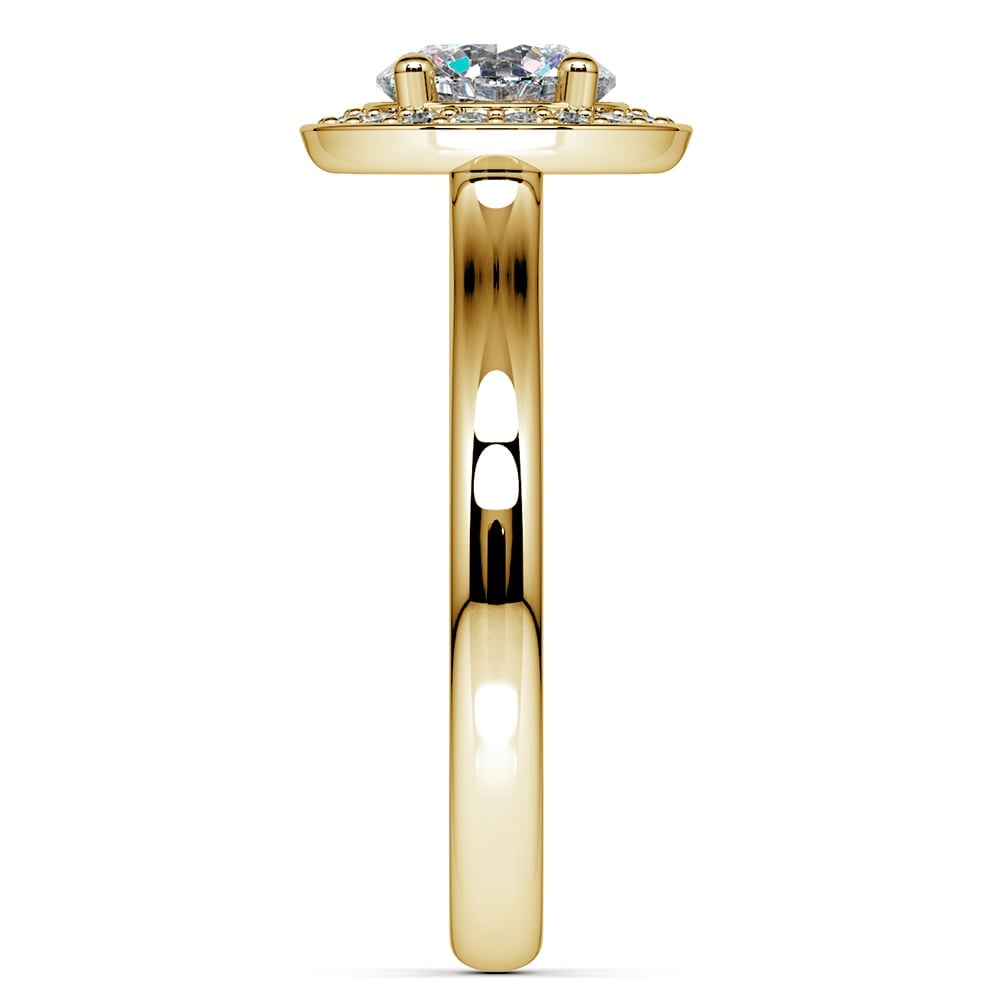 Pave Diamond Halo Ring Setting In Yellow Gold (1/4 Ctw) | Thumbnail 03