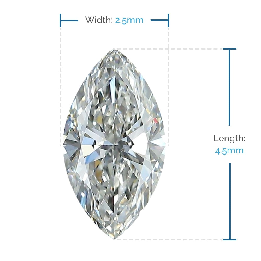 4.5x2.5 MM Marquise Loose Diamond, Premium Melee Diamonds | Thumbnail 02