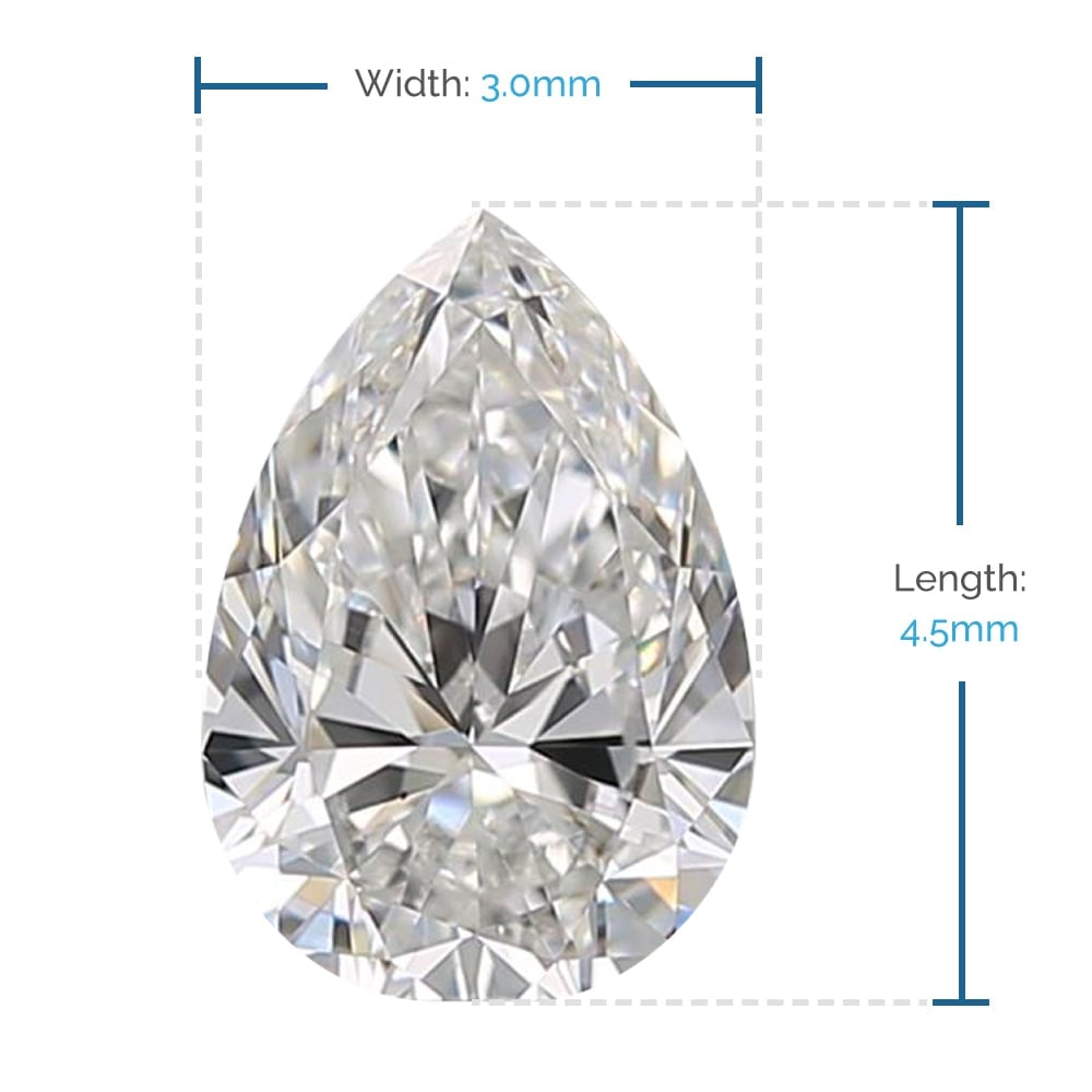 4.5x3 MM Pear Cut Loose Diamond, Premium Melee Diamonds | 02