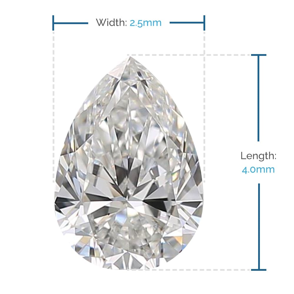 4x2.5 MM Pear Cut Loose Diamond, Premium Melee Diamonds | 02