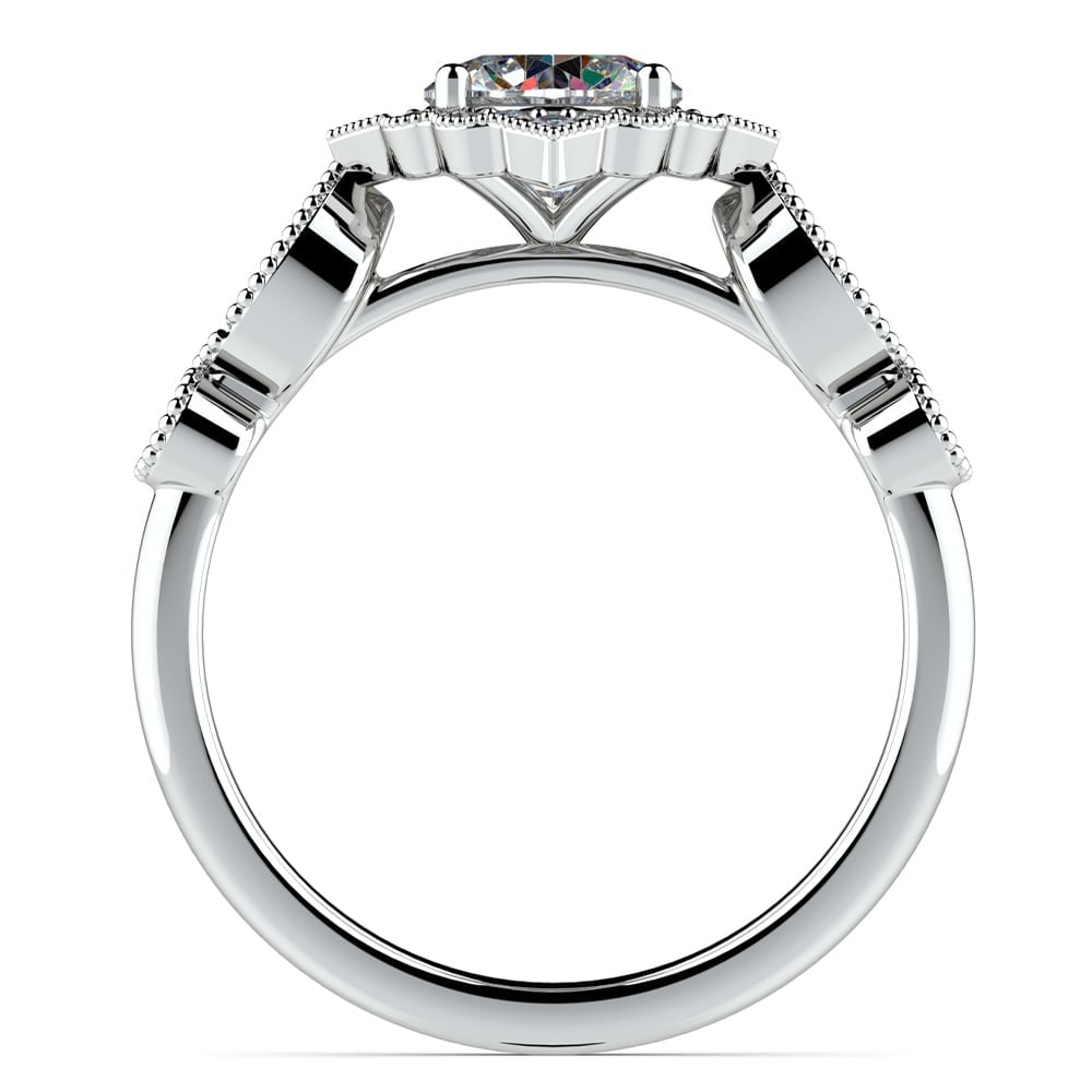 Antique Fairytale Inspired Engagement Ring In White Gold | 02
