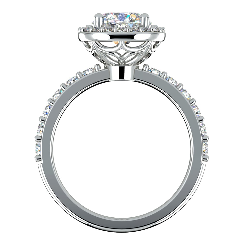 Platinum Antique Halo Engagement Ring Setting | Thumbnail 02