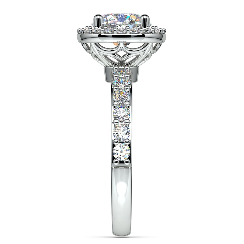 Platinum Antique Halo Engagement Ring Setting | Thumbnail 03