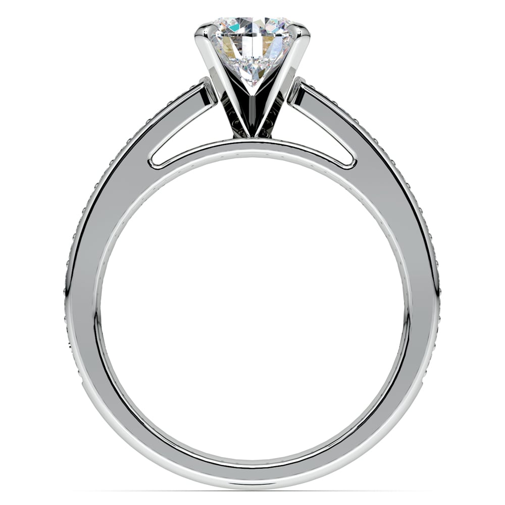 One Carat White Gold Pave Cathedral Setting Engagement Ring | Thumbnail 04