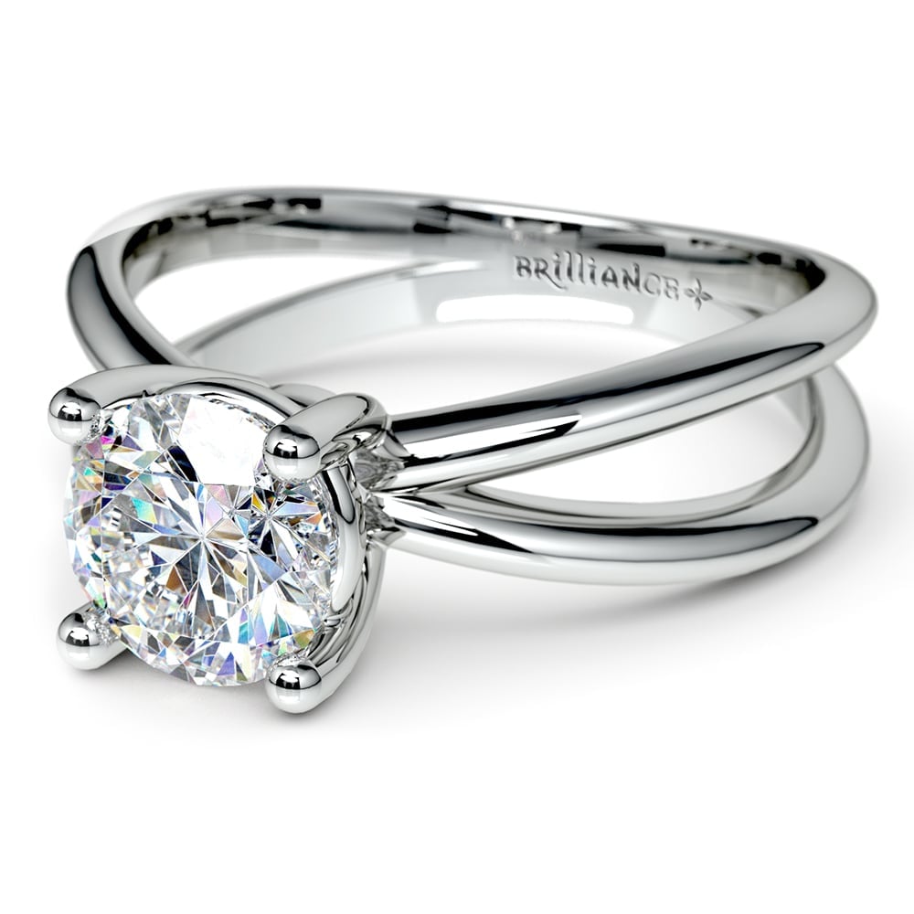 Cross Split Shank Engagement Ring In Platinum | Thumbnail 04