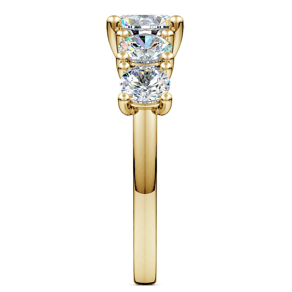 5 Stone Moissanite Engagement Ring In Yellow Gold (8 mm) | 03