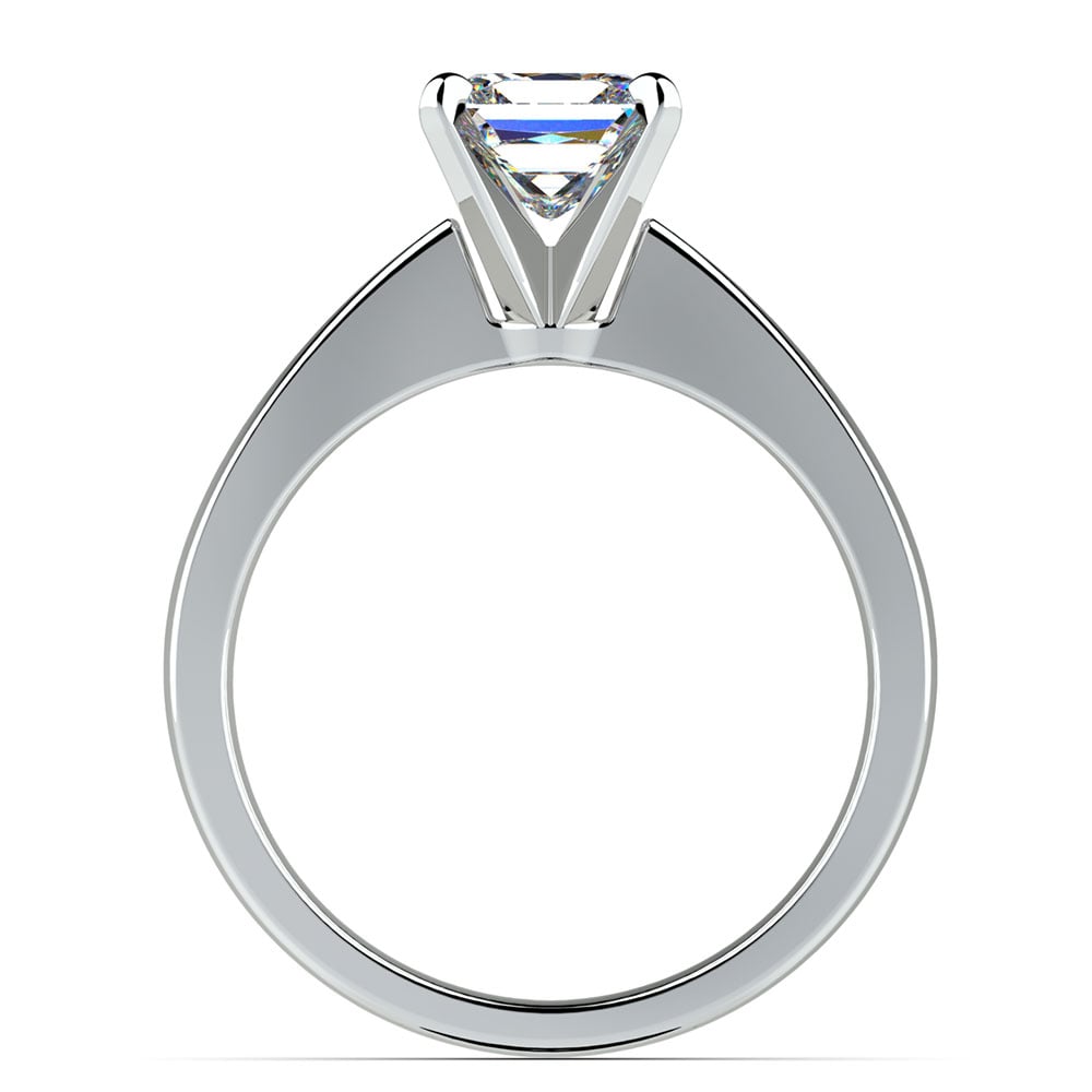5.5 mm Princess Cut Moissanite Ring In White Gold | 04