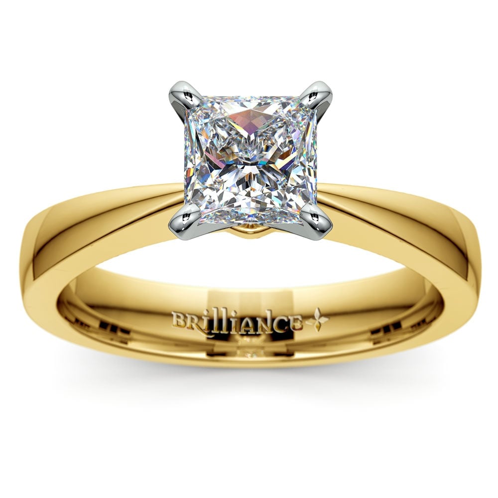 Princess Cut Moissanite Ring In Yellow Gold (5.5 mm) | 02
