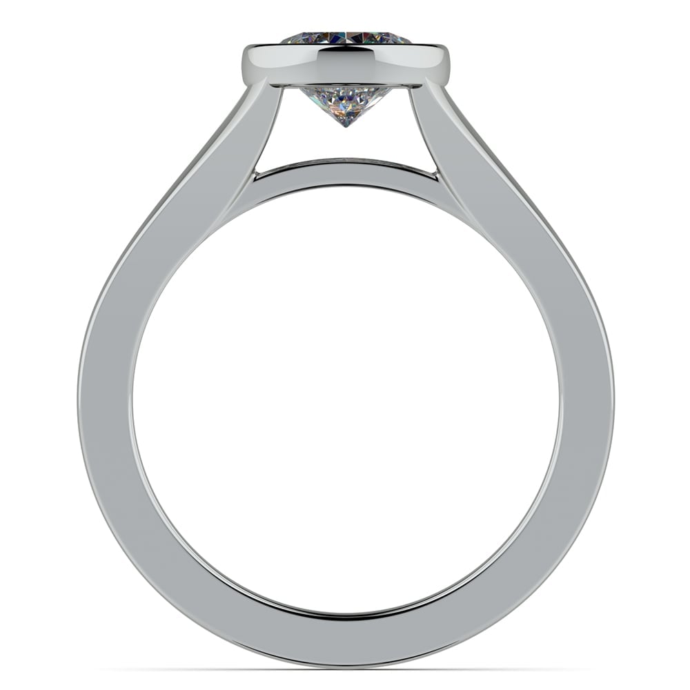 Floating Bezel Solitaire Engagement Ring in White Gold | Thumbnail 02