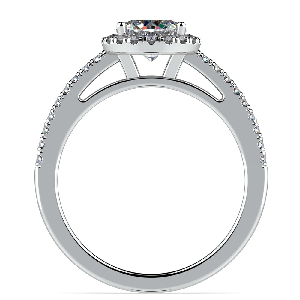 Floating Halo Diamond Engagement Ring in White Gold | 02