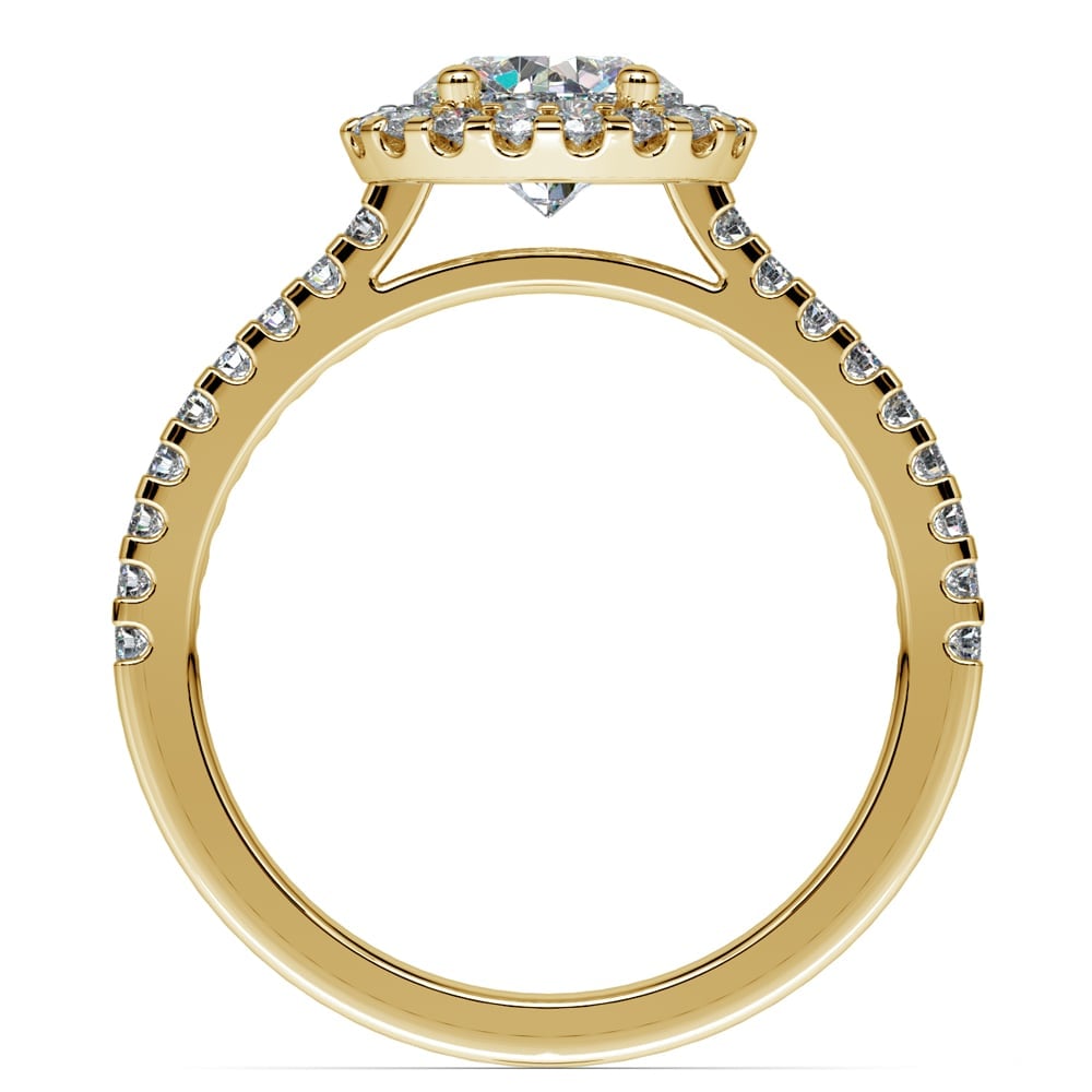 Halo Diamond Engagement Ring in Yellow Gold | 02