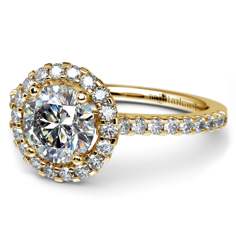 Halo Diamond Engagement Ring in Yellow Gold | Thumbnail 04