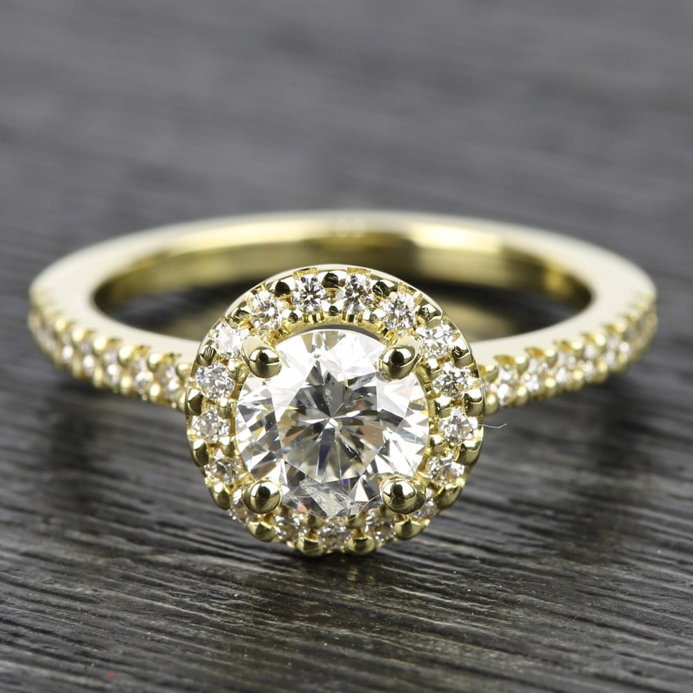 Halo Diamond Engagement Ring in Yellow Gold | 05