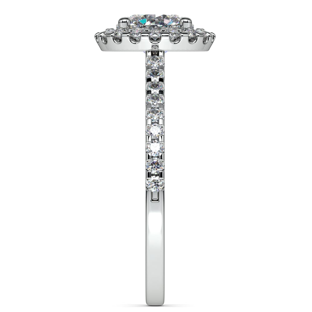White Gold 1/2 Ctw Preset Halo Diamond Engagement Ring | Thumbnail 03