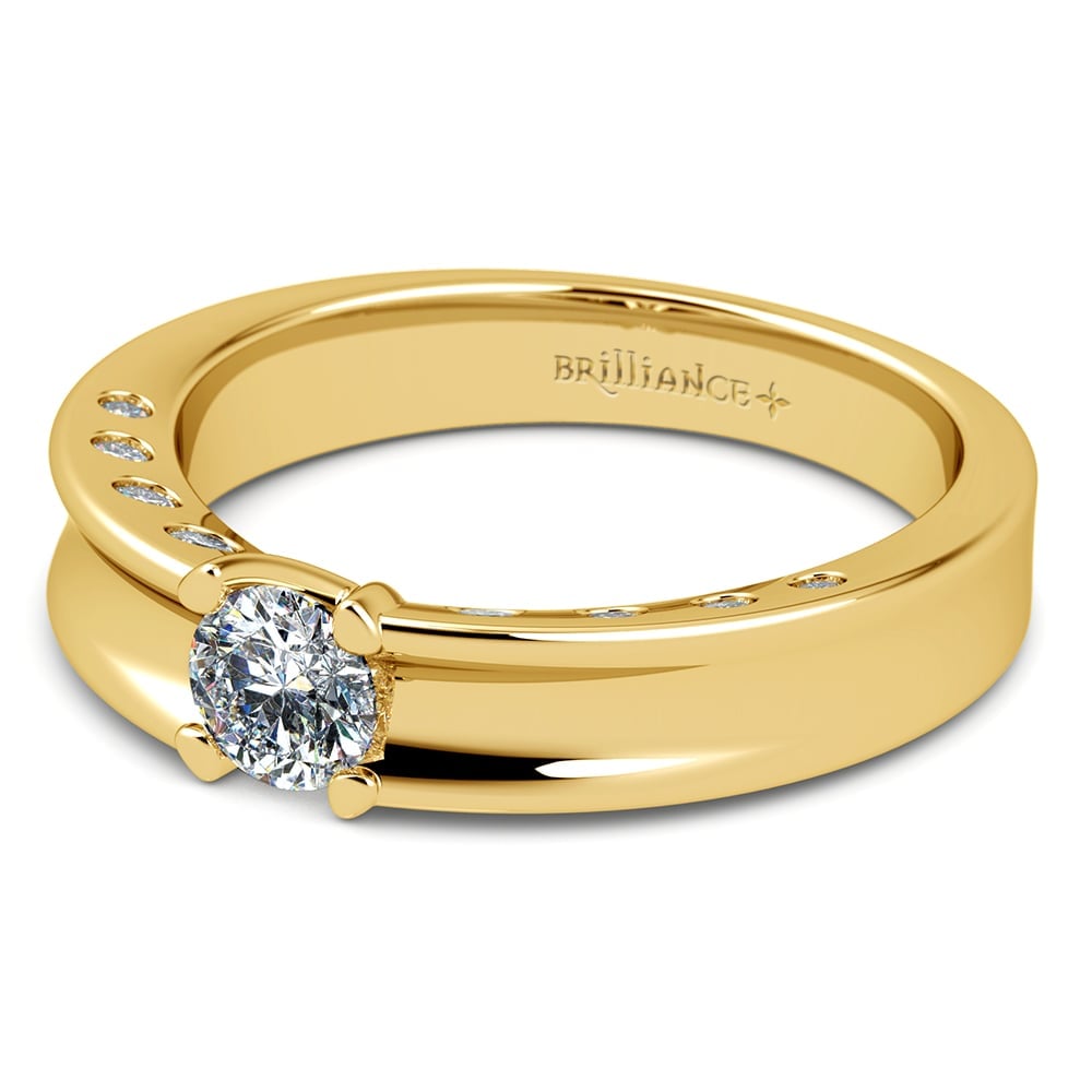 Mens Diamond Engagement Ring | Hydra | Yellow Gold | 3/4 ctw | 01
