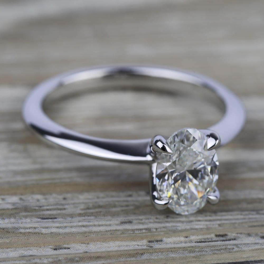 Solitaire Knife Edge Engagement Ring In Palladium | Thumbnail 05
