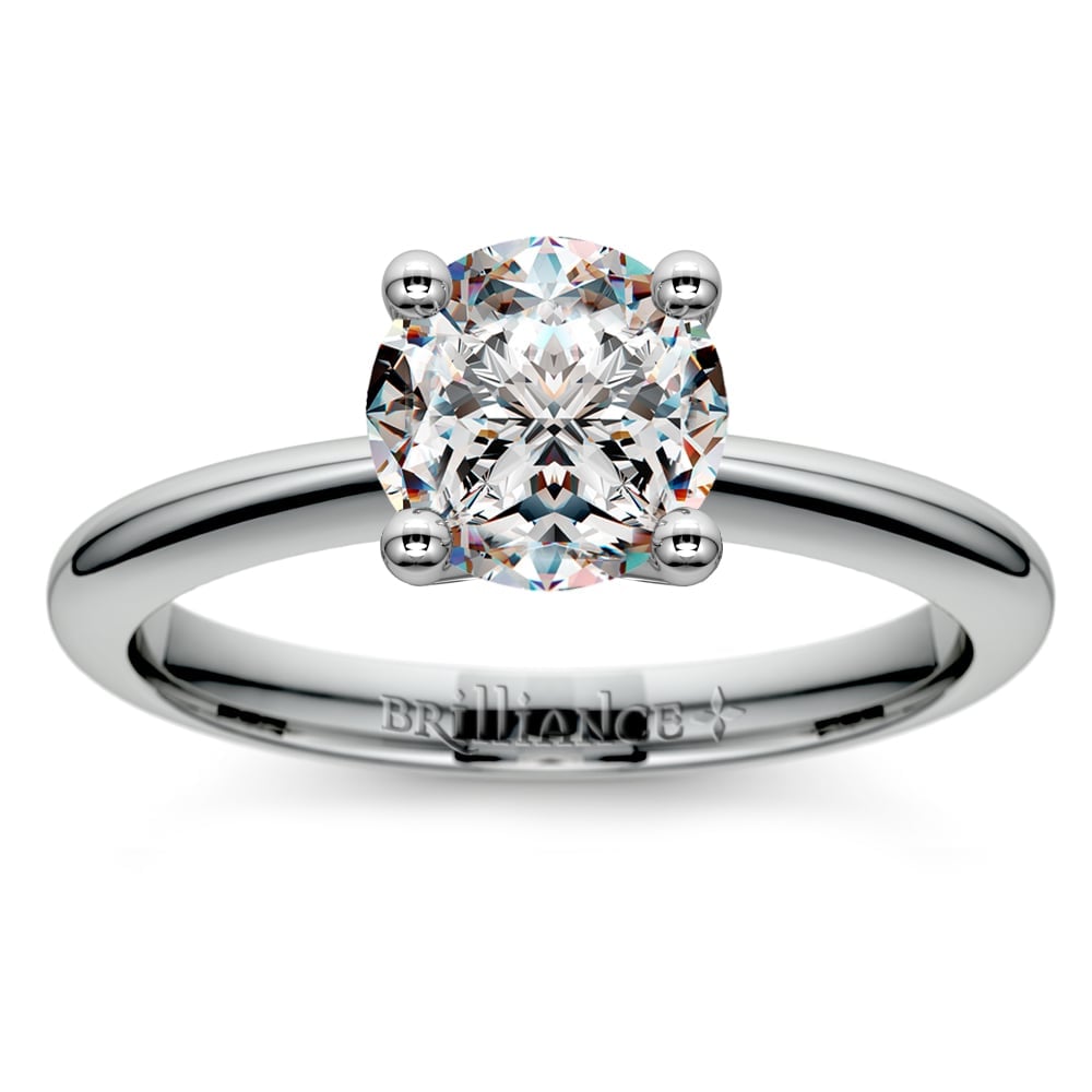 Solitaire Knife Edge Engagement Ring In Palladium | Thumbnail 01
