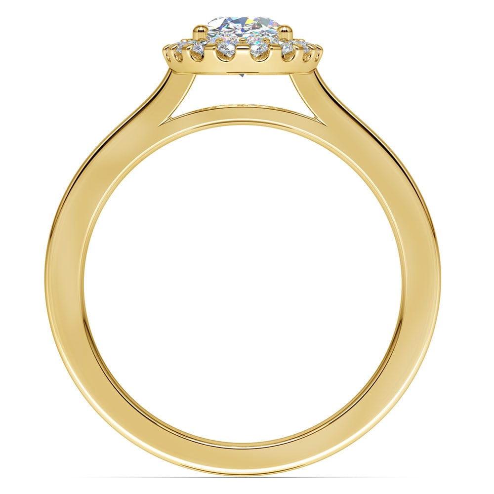 Halo Oval Moissanite Engagement Ring In Gold (7 Mm) | 04