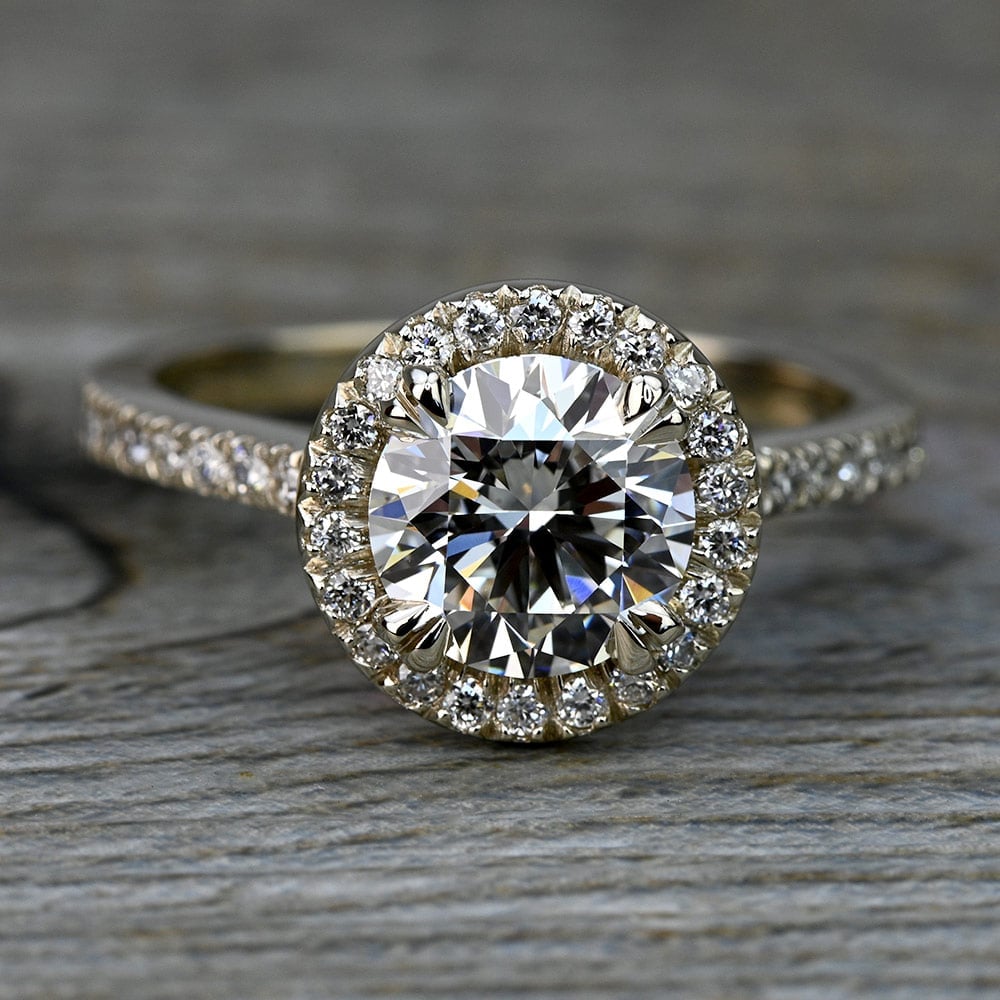 Petite Halo Diamond Engagement Ring in White Gold | Thumbnail 05