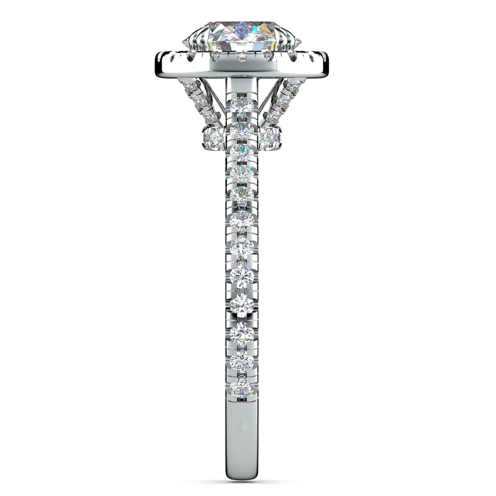 Petite Halo Diamond Engagement Ring in White Gold | 03