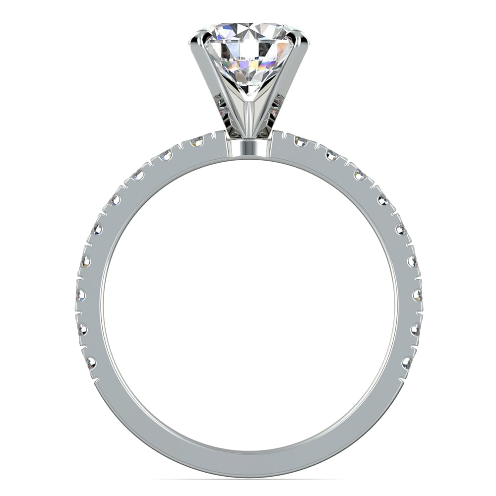 Petite Pave Diamond Engagement Ring in Platinum (1/3 ctw) | 02