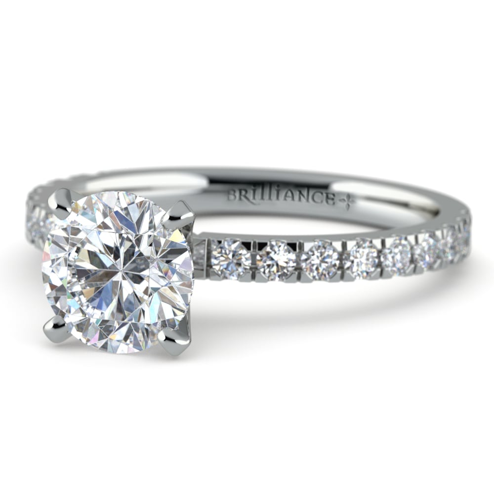 Petite Pave Diamond Engagement Ring in Platinum (1/3 ctw) | Thumbnail 04