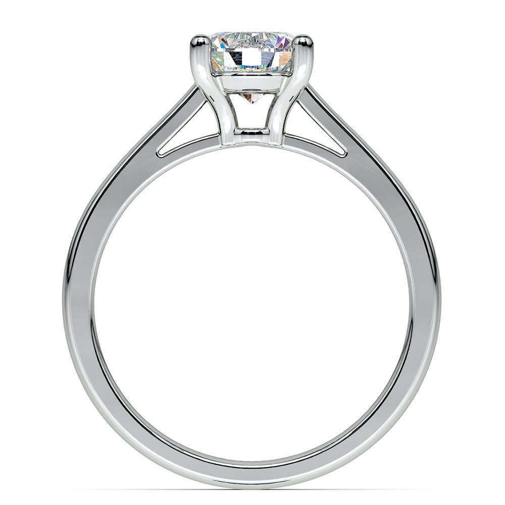 Round Solitaire Moissanite Engagement Ring In White Gold (6.5 mm) | 04