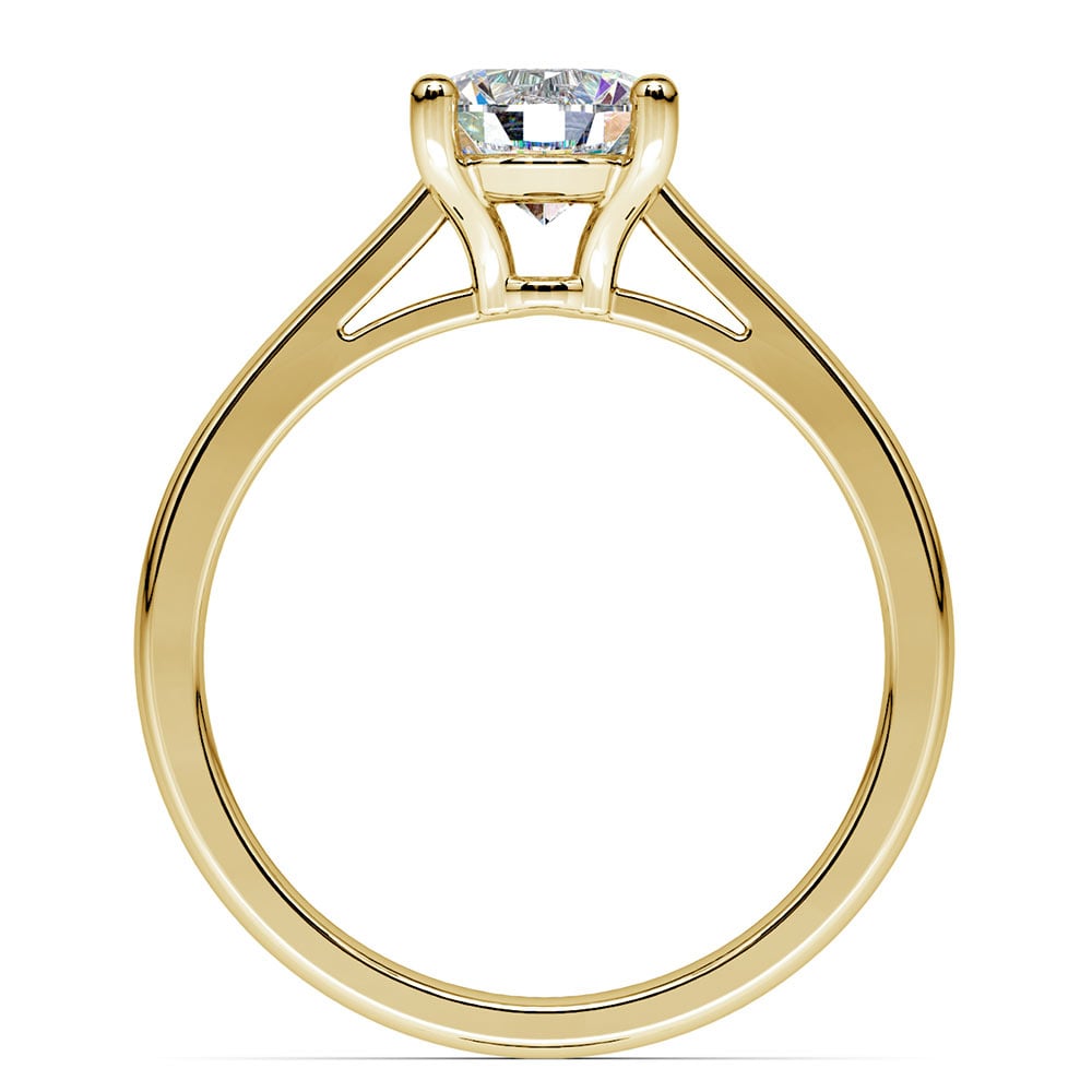 Moissanite Solitaire Engagement Ring In Yellow Gold (6.5 mm) | 04