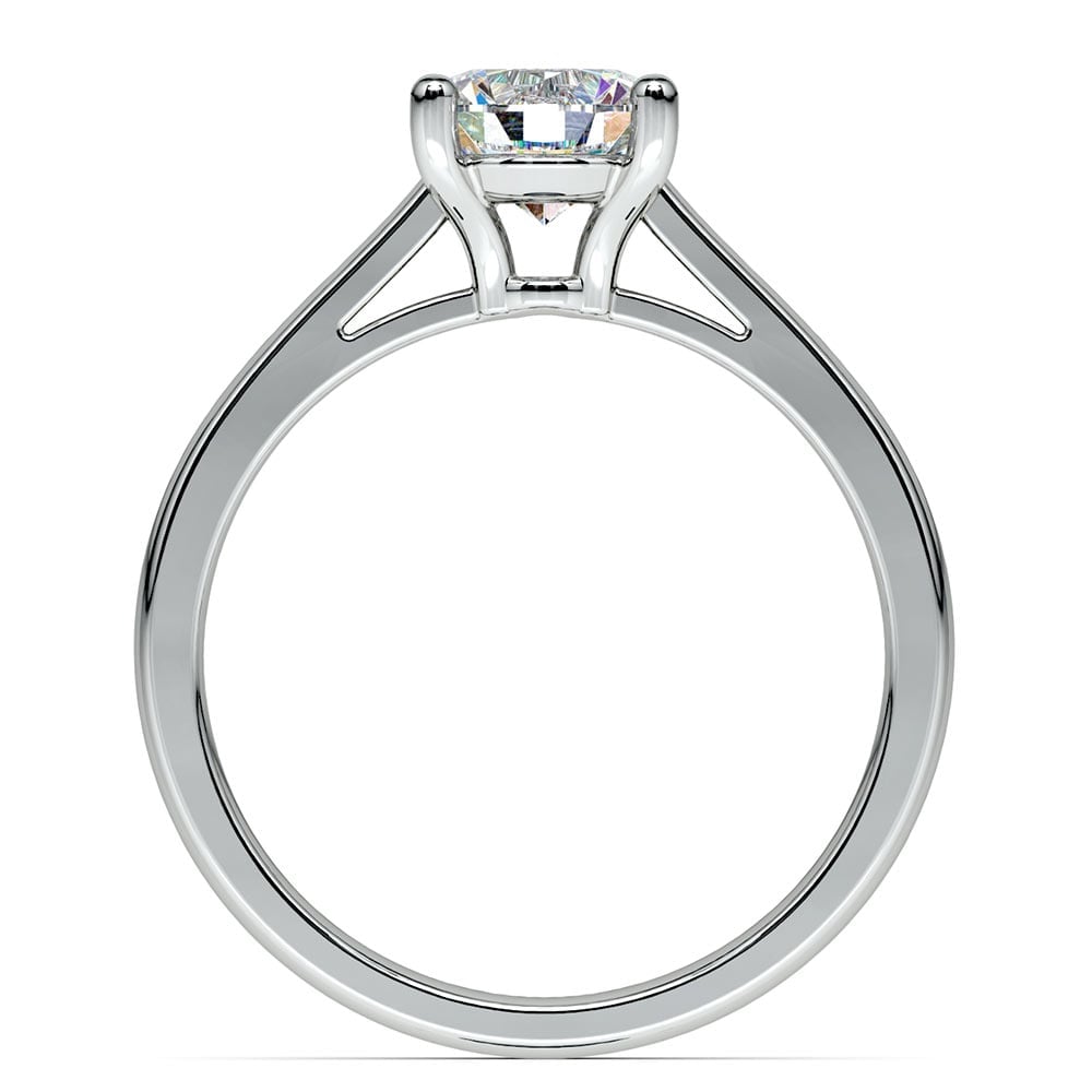 Petite Round 6mm Moissanite Engagement Ring In White Gold | 04