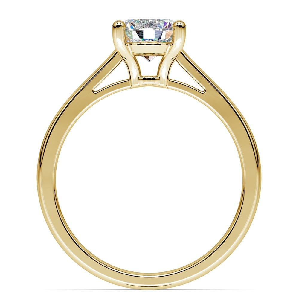 8 mm Round Moissanite Engagement Ring In Yellow Gold | 04